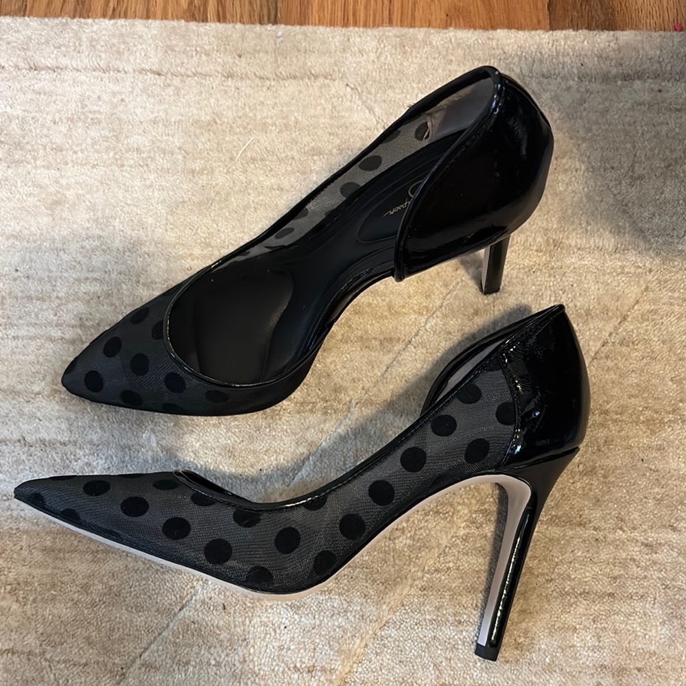 Jessica Simpson Black Polka Dot Heels